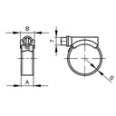 Collier de serrage acier A4 Inox pour tuyau de liquide caloporteur ø 16-27 mm
