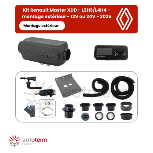 Kit Renault Master XDD - L3H3/L4H4 - montage extérieur - 12V ou 24V - 2025