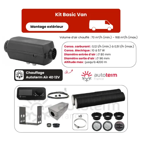Kit Basic Van 4D - 12/24V - Montage extérieur